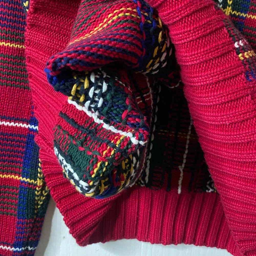 vtg Polo Ralph Lauren Tartan Plaid Sweater